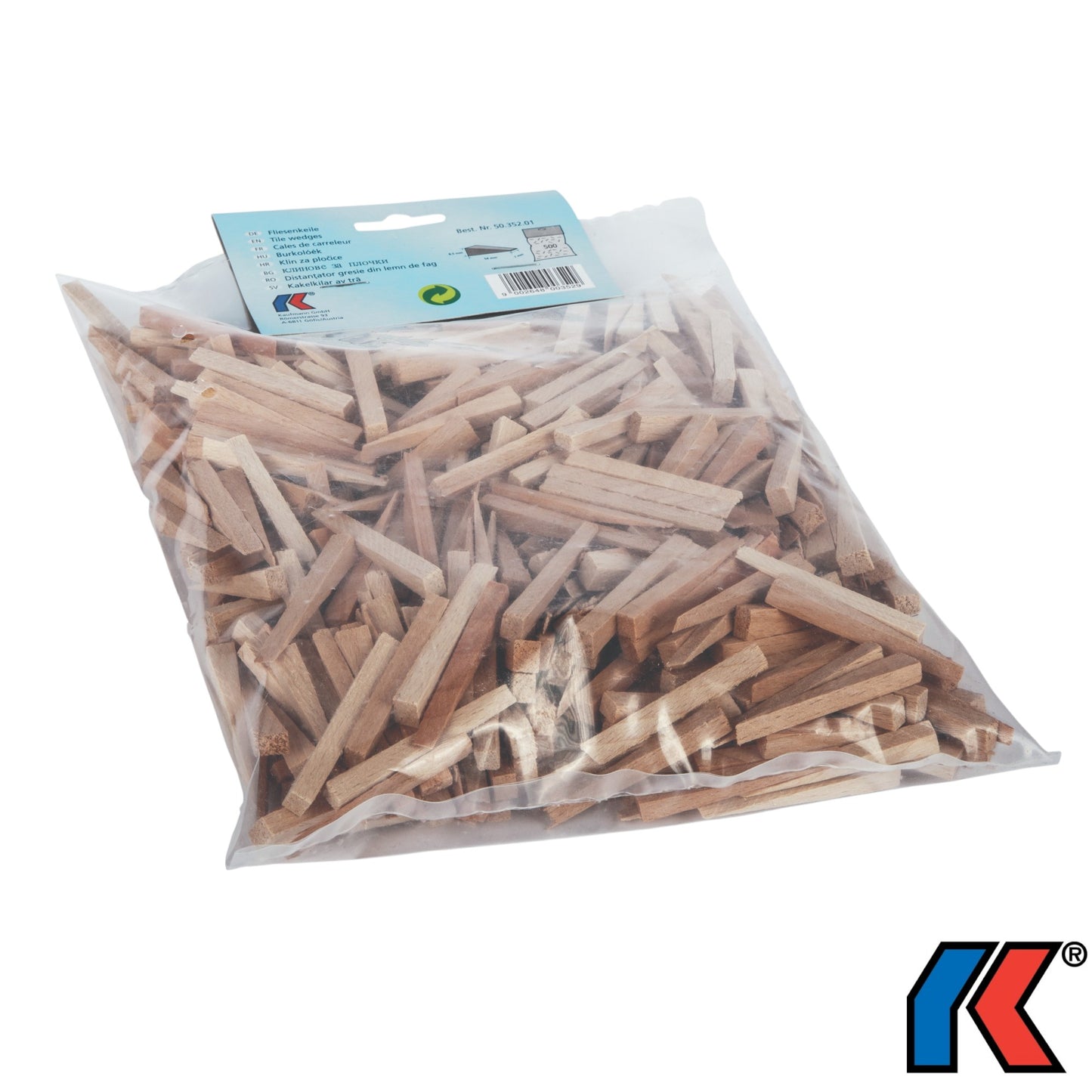 Fliesenkeile aus Buchenholz 54 × 7 × 0–8,5 mm